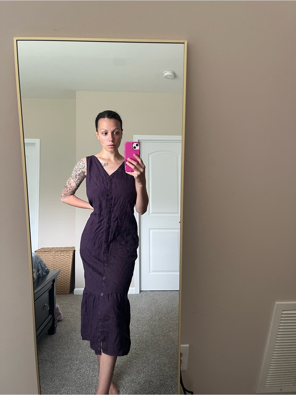J. Jill Linen Button Front Maxi Dress